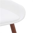 Pemberly Row Faux Leather Metal and Wood Dining Chair White and Walnut