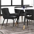 Pemberly Row Modern Faux Leather and Metal Dining Chair Set of 2 Black