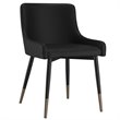 Pemberly Row Modern Faux Leather and Metal Dining Chair Set of 2 Black
