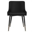 Pemberly Row Modern Faux Leather and Metal Dining Chair Set of 2 Black