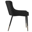 Pemberly Row Modern Faux Leather and Metal Dining Chair Set of 2 Black