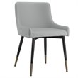 Pemberly Row Modern Faux Leather and Metal Dining Chair Set of 2 Gray and Black