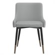 Pemberly Row Modern Faux Leather and Metal Dining Chair Set of 2 Gray and Black