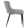 Pemberly Row Modern Faux Leather and Metal Dining Chair Set of 2 Gray and Black