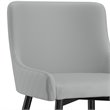 Pemberly Row Modern Faux Leather and Metal Dining Chair Set of 2 Gray and Black