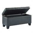 Pemberly Row Modern Faux Leather Rectangular Storage Ottoman Bench Gray