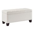 Pemberly Row Modern Faux Leather Rectangular Storage Ottoman Bench White