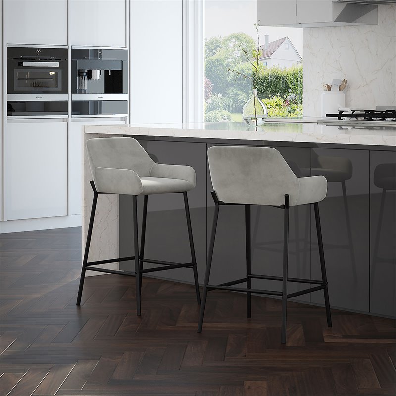 Pemberly Row Modern Velvet and Metal 26