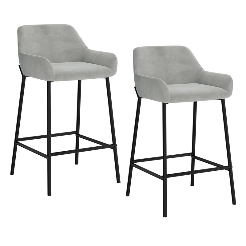 Pemberly Row Modern Velvet and Metal 26
