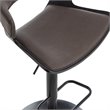 Pemberly Row Wood and Faux Leather Adjustable Air Lift Stool Brown and Black