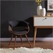 Pemberly Row Fabric and Bent Wood AccentDining Chair Charcoal and Walnut