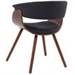 Pemberly Row Fabric and Bent Wood AccentDining Chair Charcoal and Walnut