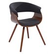 Pemberly Row Fabric and Bent Wood AccentDining Chair Charcoal and Walnut