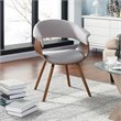 Pemberly Row Mid-Century Fabric and Bent Wood AccentDining Chair Gray and Walnut