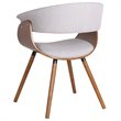 Pemberly Row Mid-Century Fabric and Bent Wood AccentDining Chair Gray and Walnut