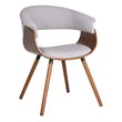 Pemberly Row Mid-Century Fabric and Bent Wood AccentDining Chair Gray and Walnut