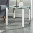 Pemberly Row Contemporary Stainless Steel and Glass Accent Table Silver