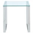 Pemberly Row Contemporary Stainless Steel and Glass Accent Table Silver
