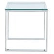 Pemberly Row Contemporary Stainless Steel and Glass Accent Table Silver