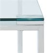 Pemberly Row Contemporary Stainless Steel and Glass Accent Table Silver