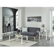 Pemberly Row Contemporary Stainless Steel and Glass Accent Table Silver