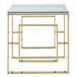 Pemberly Row Contemporary Stainless Steel/Glass Accent Table in Gold