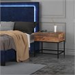 Pemberly Row Industrial Wood & Wrought Iron Accent Table Natural Burnt & Black