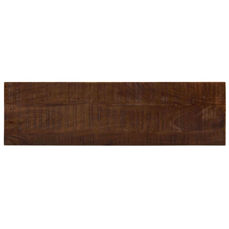 Pemberly Row Rustic Modern 2-Tier Solid Wood Console Table in Walnut