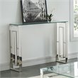 Pemberly Row Contemporary Stainless Steel and Glass ConsoleDesk Silver