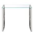 Pemberly Row Contemporary Stainless Steel and Glass ConsoleDesk Silver