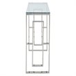 Pemberly Row Contemporary Stainless Steel and Glass ConsoleDesk Silver