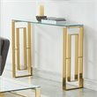 Pemberly Row Contemporary Stainless Steel and Glass ConsoleDesk Gold