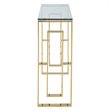 Pemberly Row Contemporary Stainless Steel and Glass ConsoleDesk Gold