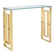 Pemberly Row Contemporary Stainless Steel and Glass ConsoleDesk Gold