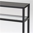 Pemberly Row Contemporary Metal and Glass and MDF Console Table Black
