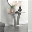 Pemberly Row Modern Faux Marble/Stainless Steel Console Table in Gray