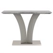 Pemberly Row Modern Faux Marble/Stainless Steel Console Table in Gray