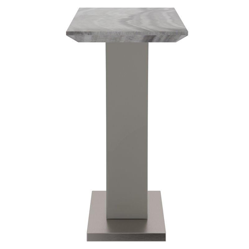 Pemberly Row Modern Faux Marble/Stainless Steel Console Table in Gray