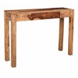 Pemberly Row Rustic Modern Solid Wood ConsoleDesk Dark Sheesham