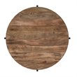 Pemberly Row Solid Wood and Iron Round Coffee Table Natural and Black