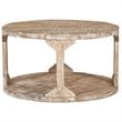 Pemberly Row Rustic Modern Solid Wood Round Coffee Table Distressed Natural
