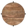 Pemberly Row Solid Wood and Iron Round Accent Table Natural and Black