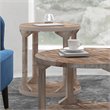 Pemberly Row Rustic Modern Solid Wood Round Accent Table Distressed Natural