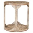 Pemberly Row Rustic Modern Solid Wood Round Accent Table Distressed Natural