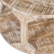 Pemberly Row Rustic Modern Solid Wood Round Accent Table Distressed Natural