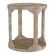 Pemberly Row Rustic Modern Solid Wood Round Accent Table Distressed Natural