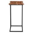 Pemberly Row Rustic Industrial Wood & Iron Accent Table Natural & Black
