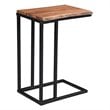 Pemberly Row Rustic Industrial Wood & Iron Accent Table Natural & Black
