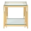 Pemberly Row Contemporary Metal and Glass Large Accent Table Gold