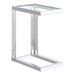 Pemberly Row Contemporary Metal and Glass Small Accent Table Silver